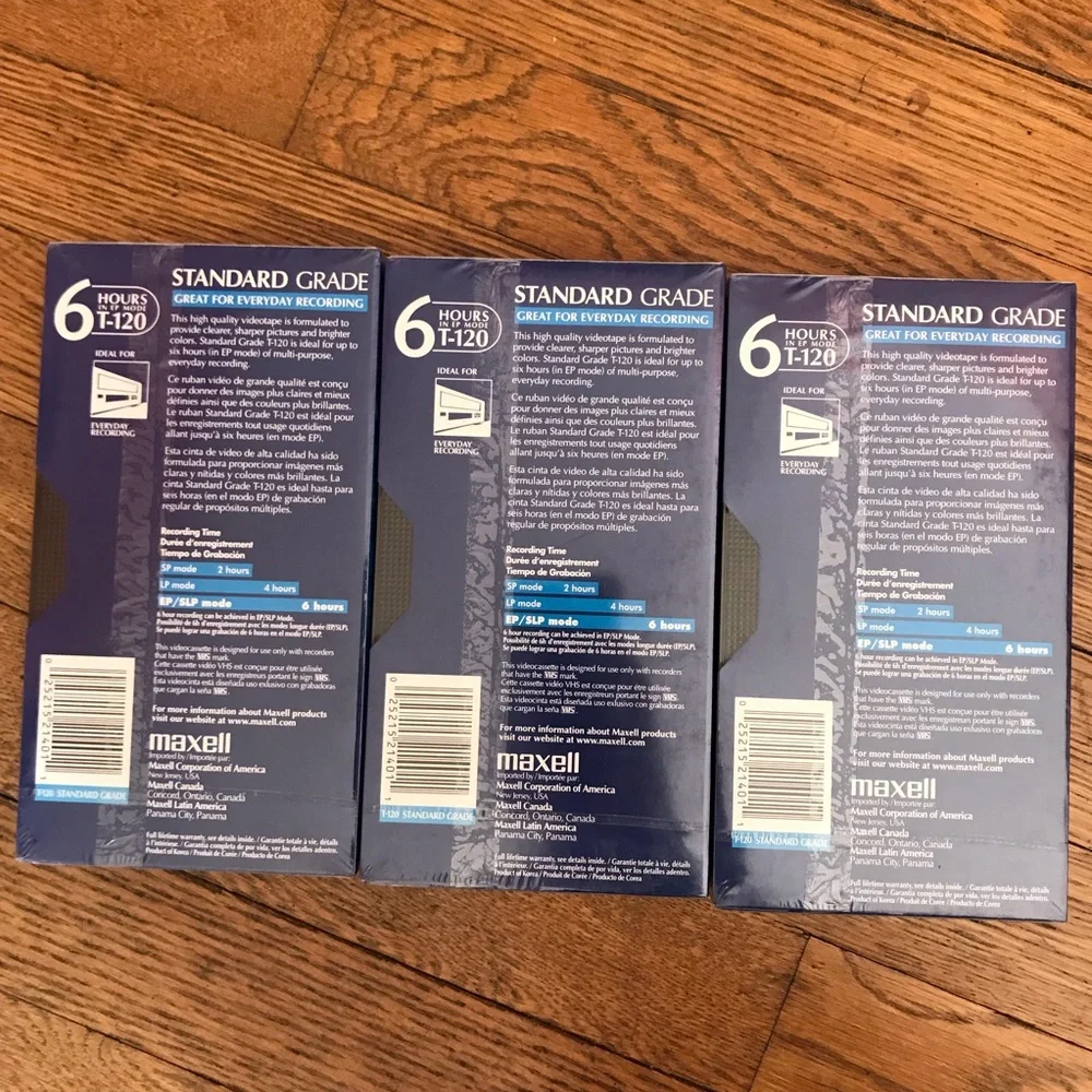 Maxell STD-T-120 Set of 3 VHS Tapes